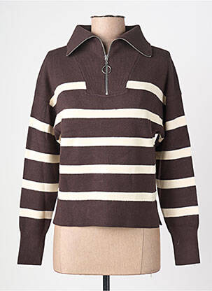 Pull stretch manches longues marron VERO MODA femme