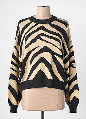 Pull stretch manches longues beige NOISY MAY femme