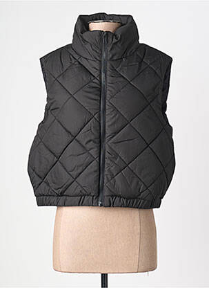 Doudoune fermeture zippée sur le devant sans capuche noir PIECES femme