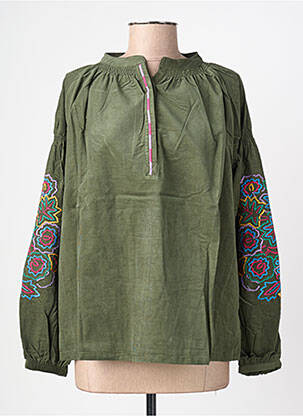 Blouse col rond manches longues vert ORFEO femme