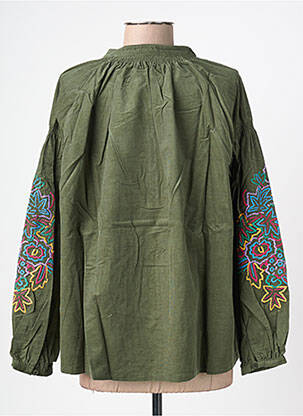 Blouse col rond manches longues vert ORFEO femme
