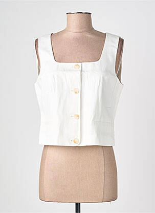 Top col carré sans manche blanc VERO MODA femme