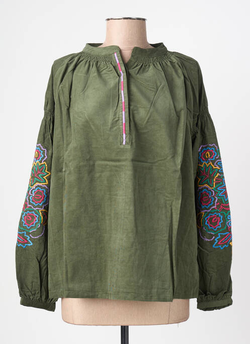 Blouse col rond manches longues vert ORFEO femme