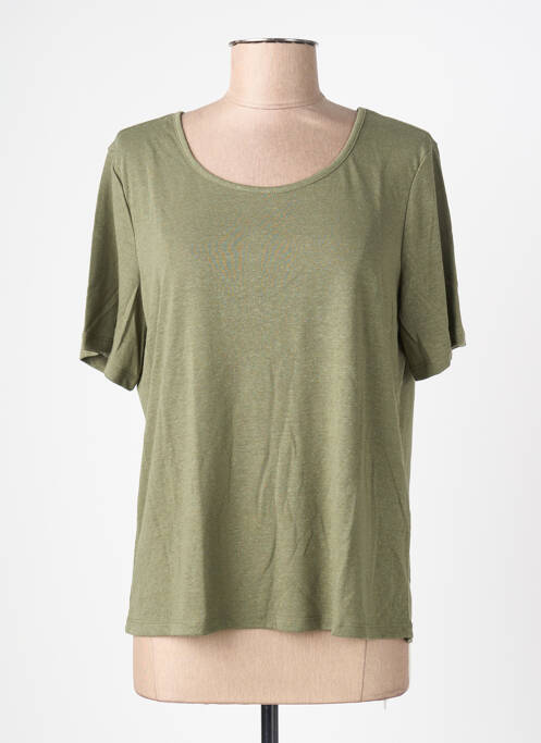 T-shirt coupe droite manches courtes vert PIECES femme