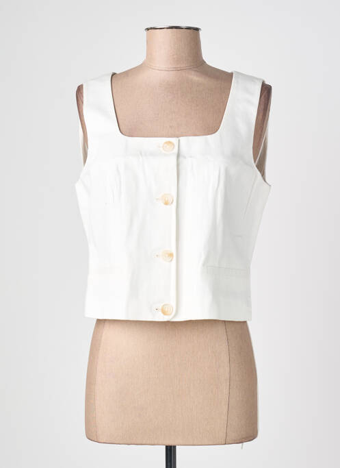 Top col carré sans manche blanc VERO MODA femme