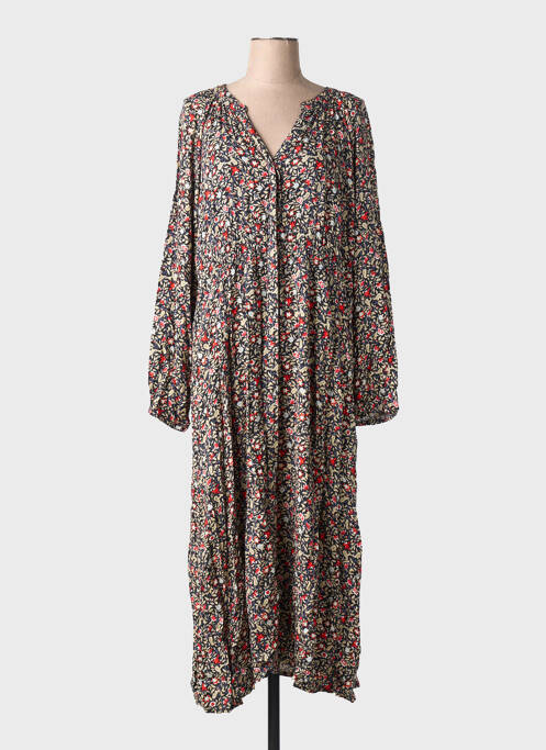 Robe longue manches longues manches longues bleu C'EST BEAU LA VIE femme