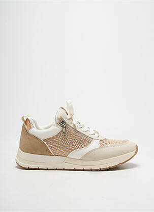 Baskets fermeture zip et lacets talon plat jusqu'à 3cm beige TAMARIS femme
