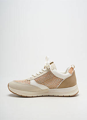 Baskets fermeture zip et lacets talon plat jusqu'à 3cm beige TAMARIS femme