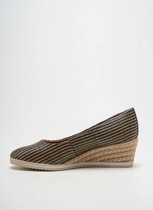 Espadrilles tissage satiné talon de 4 à 6cm noir TAMARIS femme