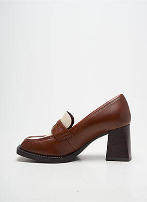 Mocassins carré talon de 7 à 9cm marron TAMARIS femme