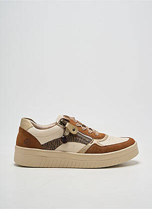 Baskets fermeture zip et lacets talon plat jusqu'à 3cm beige REMONTE femme
