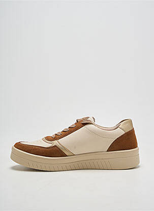 Baskets fermeture zip et lacets talon plat jusqu'à 3cm beige REMONTE femme