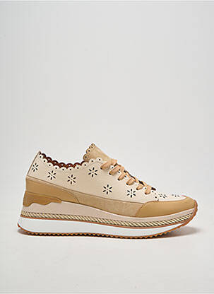 Baskets talon compensé talon de 4 à 6cm beige MAM'ZELLE femme