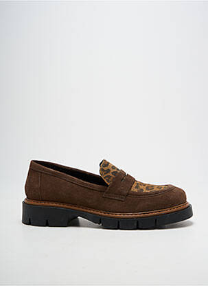 Mocassins bout rond talon plat jusqu'à 3cm marron ELUE PAR NOUS femme