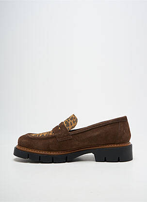 Mocassins bout rond talon plat jusqu'à 3cm marron ELUE PAR NOUS femme