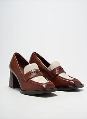Mocassins carré talon de 7 à 9cm marron TAMARIS femme