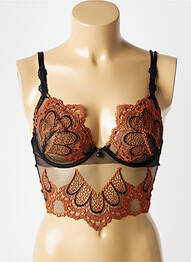 Soutien-gorge effet matière satinée haut soutien-gorge emboitant orange AMBRA femme
