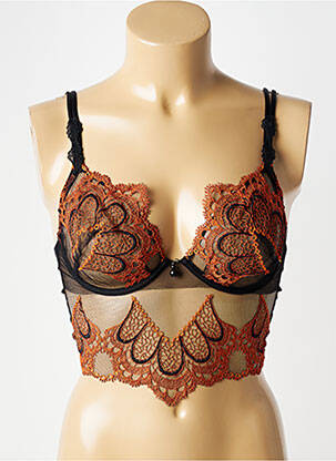 Soutien-gorge effet matière satinée haut soutien-gorge emboitant orange AMBRA femme