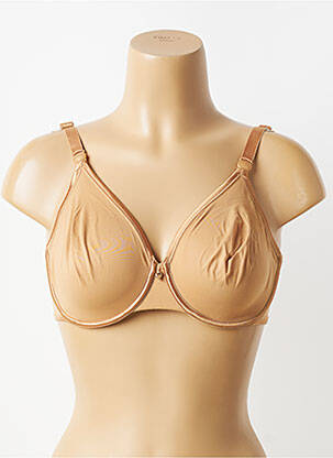 Soutien-gorge effet matière satinée haut soutien-gorge emboitant marron MAISON LEJABY femme