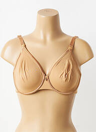 Soutien-gorge effet matière satinée haut soutien-gorge emboitant marron MAISON LEJABY femme