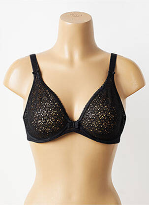 Soutien-gorge effet matière satinée haut soutien-gorge emboitant noir EMPREINTE femme