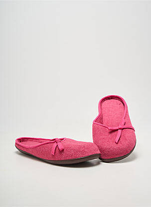 Chaussons/pantoufles bout rond talon plat jusqu'à 3cm rose LE CHAT femme