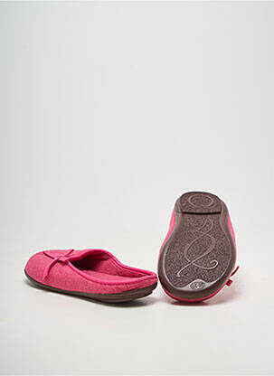 Chaussons/pantoufles bout rond talon plat jusqu'à 3cm rose LE CHAT femme