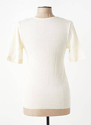 T-shirt col v manches courtes beige MEY femme