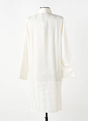 Robe mi-longue coupe fluide manches longues beige LUNA DI SETA femme
