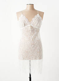 Nuisette/combinette effet matière satinée blanc MARJOLAINE femme
