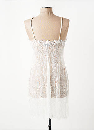 Nuisette/combinette effet matière satinée blanc MARJOLAINE femme