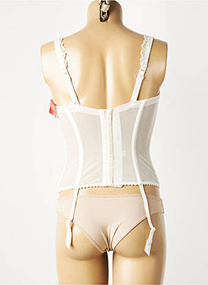 Guêpière/porte-jarretelle effet matière satinée blanc MARIE JO femme