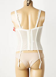 Guêpière/porte-jarretelle effet matière satinée blanc MARIE JO femme