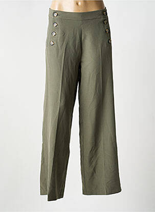 Pantalon droit coupe droite vert RUE DES ABBESSES femme