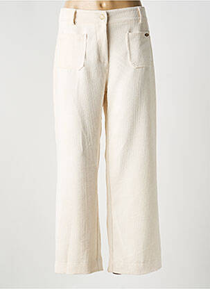 Pantalon 7/8 fermeture zippée sous rabat boutonné blanc PAKO LITTO femme