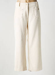 Pantalon 7/8 fermeture zippée sous rabat boutonné blanc PAKO LITTO femme