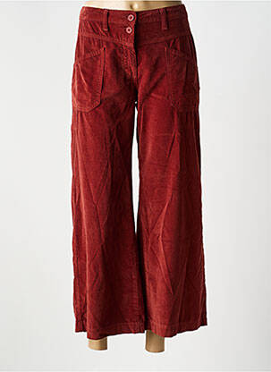 Pantalon 7/8 fermeture zippée sous rabat boutonné marron PAKO LITTO femme