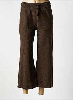 Pantalon 7/8 taille élastique marron PAKO LITTO femme