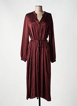 Robe longue manches longues manches longues marron PAKO LITTO femme