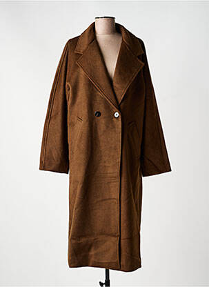 Manteau long coupe droite sans capuche marron K-ZELL femme
