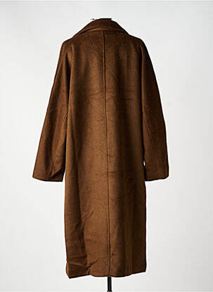 Manteau long coupe droite sans capuche marron K-ZELL femme