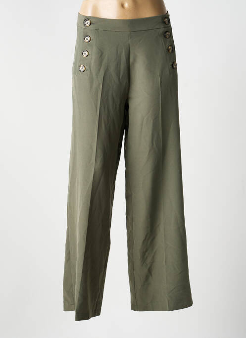 Pantalon droit coupe droite vert RUE DES ABBESSES femme