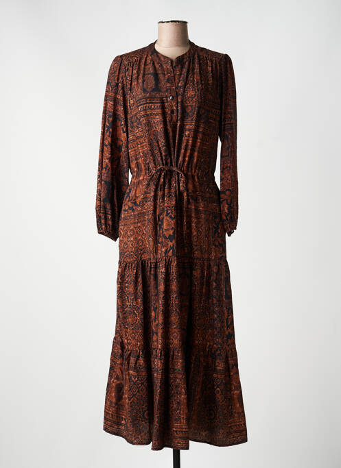Robe longue manches longues manches longues marron RUE DES ABBESSES femme