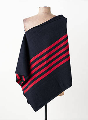 Poncho coupe asymétrique bleu MOUSQUETON femme