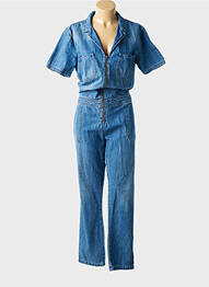 Combi-pantalon col chemisier manches courtes bleu ATELIER BÔ..M femme