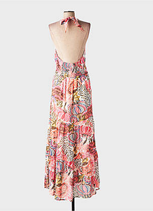 Robe longue imprimé fleurs fines bretelles rose SEE U SOON femme