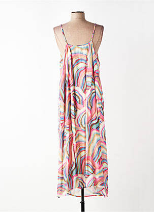 Robe longue imprimé fantaisie fines bretelles rose SEE U SOON femme
