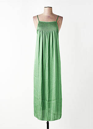 Robe longue coupe fluide fines bretelles vert SEE U SOON femme