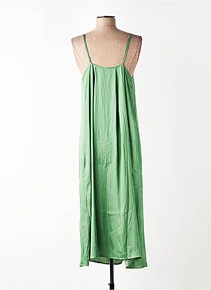 Robe longue coupe fluide fines bretelles vert SEE U SOON femme
