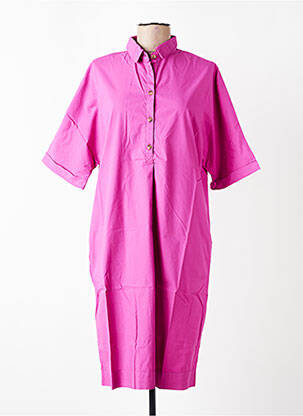 Robe mi-longue manches courtes manches courtes violet LOUIZON femme